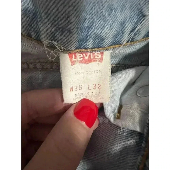 Vintage Levi's 550 Men's Light Blue Orange tab Jeans W36 L32 Relaxed Tapered Fit - Picture 11 of 14